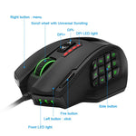 Zeneroo RGB Gaming Mouse 16400 DPI 18 Programmable Buttons USB Zeneroo