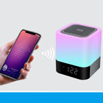 LED Night Light Bluetooth Speaker with Alarm Clock & Warm Lamp Zeneroo