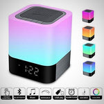 LED Night Light Bluetooth Speaker with Alarm Clock & Warm Lamp Zeneroo