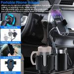 Zeneroo 2-in-1 Car Cup Phone Holder 360° Gooseneck Mount Black Zeneroo