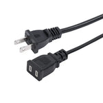 Zeneroo US Two Plug 8 Tail Power Cord Black PVC Extension Cable Zeneroo