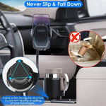 Zeneroo 2-in-1 Car Cup Phone Holder 360° Gooseneck Mount Black Zeneroo