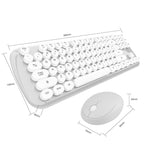Zeneroo Retro Wireless Keyboard Mouse Set 2000DPI Color Combo Zeneroo